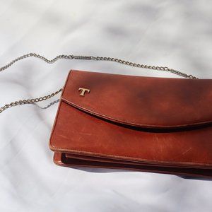 Vintage brown Shoulder bag with gold chain strap